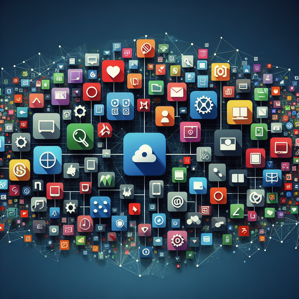 network of different apps and logo's suggesting an abundance of choice in applications